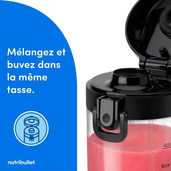 Blender transportabel - NUTRIBULLET - NBP003B - 100 W - 475 ml - Uden BPA - Sort