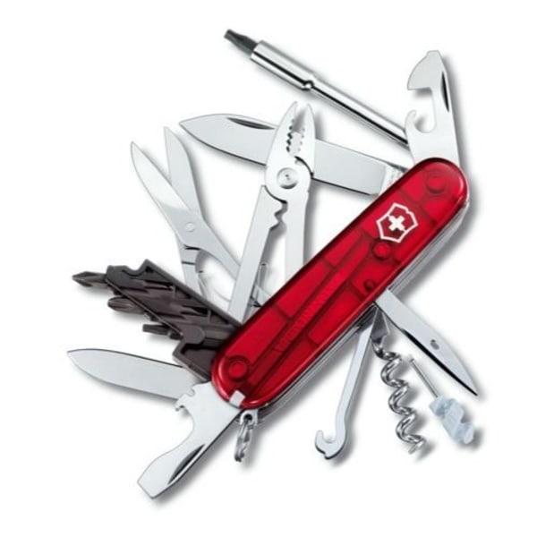 Schweizisk lommekniv - VICTORINOX Cyber Tool 34 - Gennemsigtig rød - Rustfrit stål Transparent Röd
