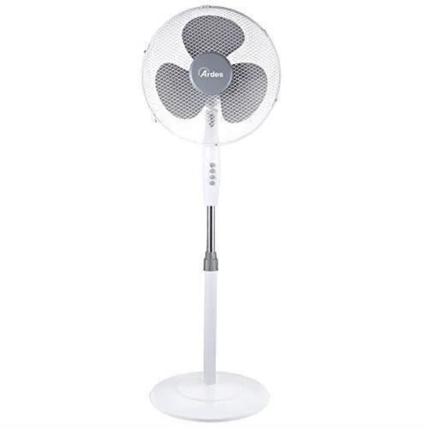 Ardes AR5BR40PB Brisa 40 PB piedestalventilator, 3 blade 40 cm, rund base 41 cm, justerbar højde, B, hvid, 40 AR5BR40PB