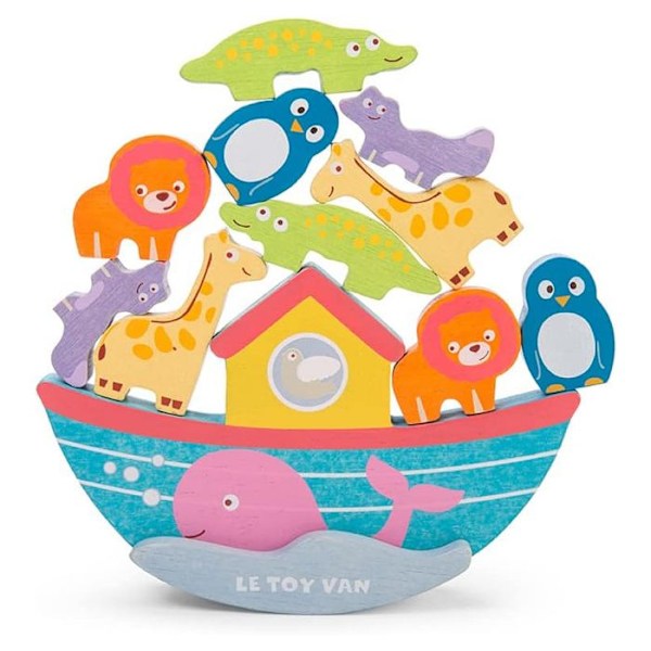 Trælegetøj - Le Toy Van - Noahs balancebue - 10 dyr - 24 måneder til 6 år - Indendørs Beige