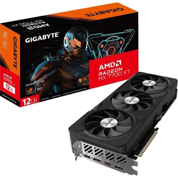 GIGABYTE - Grafikkort - Radeon RX 7700 XT GAMING OC 12G Sort