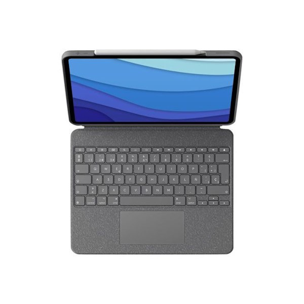 Tastaturetui - LOGITECH - Combo Touch - Baggrundsbelysning - Trackpad - QWERTY - Oxford Grå