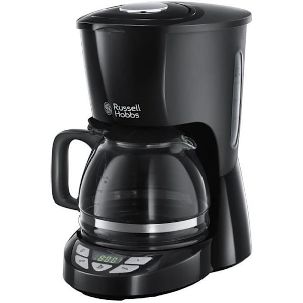 RUSSELL HOBBS 22620-56 filterkaffemaskine - 1,25L - Frostet og blank tekstur - Sort