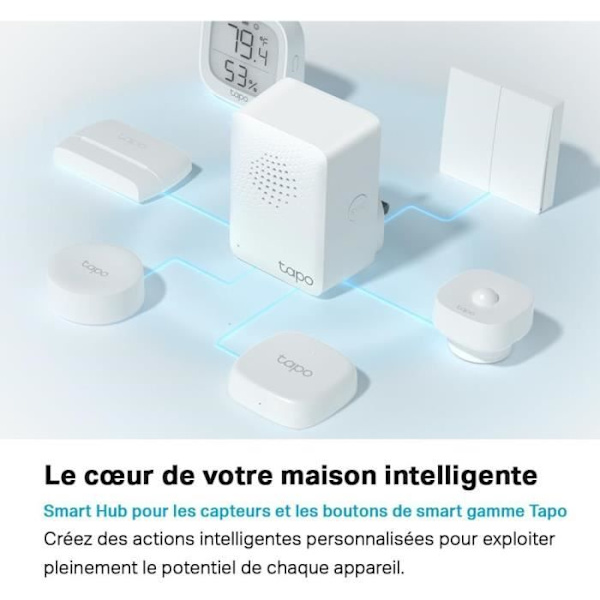 Intelligent hub - Tapo - H100 - Forbinder op til 64 enheder - 19 ringetoner - Kompatibel med Google Home