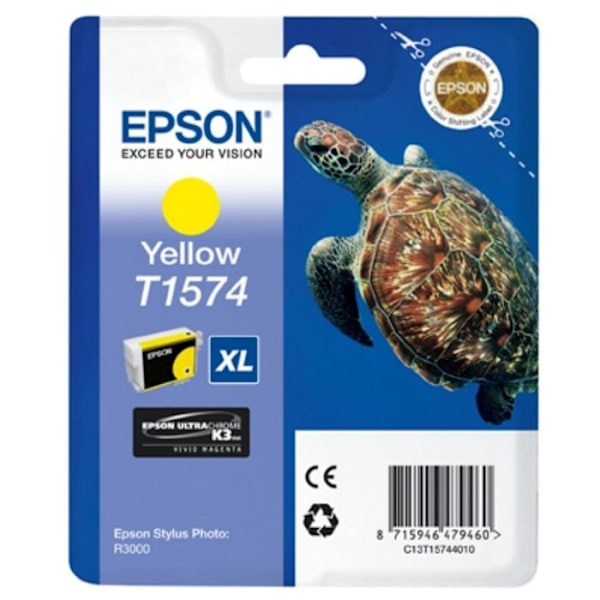 Keltainen EPSON T1574 XL -mustekasetti - Turtle (C13T15744010)