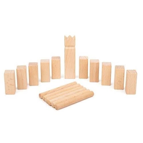 Small Foot 11356 Viking Mini-Kubb, Lagspel i extra kompakt format, 17 delar med leksaksförvaringsväska, Multico 1135