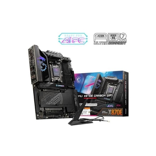 Bundkort - MSI - MPG X870E CARBON WIFI - Wi-Fi 7, 5G LAN, USB 40 Gb/s, RGB LED, ekstra PCIe