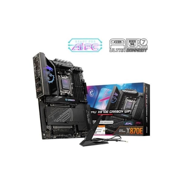 Emolevy - MSI - MPG X870E CARBON WIFI - Wi-Fi 7, 5G LAN, USB 40 Gb/s, RGB LED, lisä PCIe