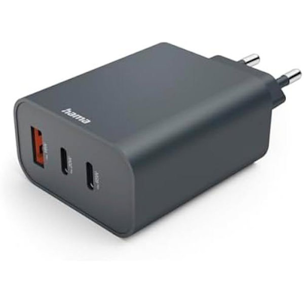 Snabbtillverkare - HAMA - 2 USB-C, 1 USB-A - 65 W - Power Delivery - Antracit Antracit