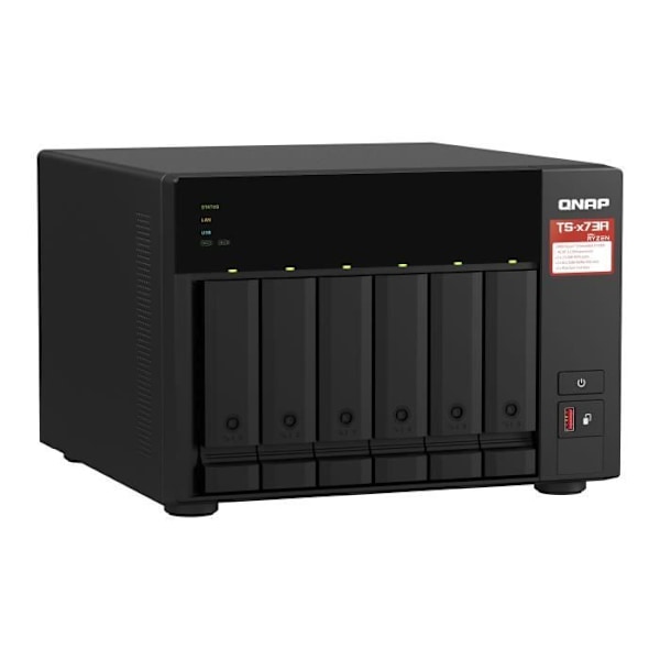 Tallennuspalvelin (NAS) - QNAP - TS-673A-8G - AMD Ryzen -neliytiminen 2,5 GbE-prosessori