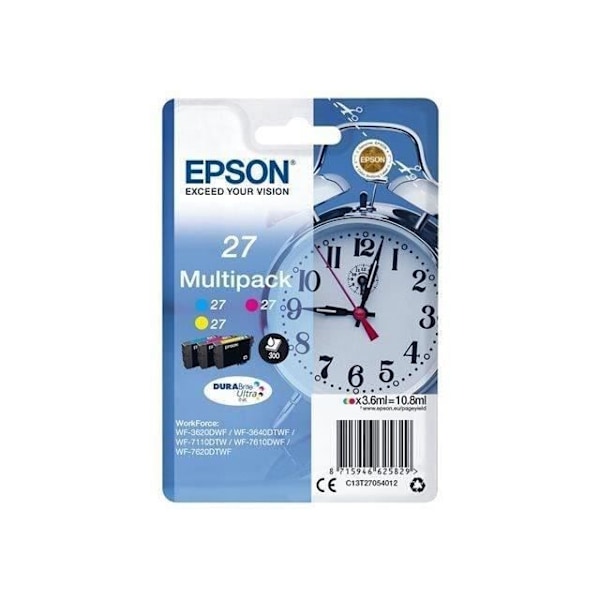 EPSON Multipack T2705 blækpatron - Cyan, Magenta, Gul - DURABrite Ultra - Pakke med 3