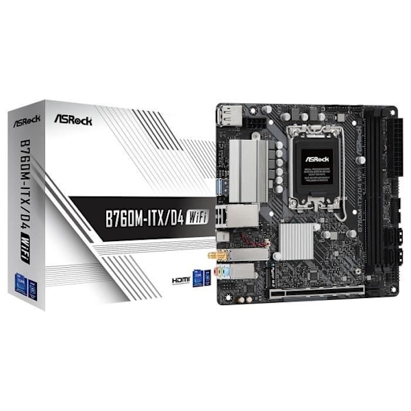 ASRock B760M-ITX/D4 WiFi - Mini ITX Socket 1700 Intel B760 Express -emolevy - 2x DDR4 - M.2 PCIe 4.0 - USB 3.2 - PCI-Express 4.0 1