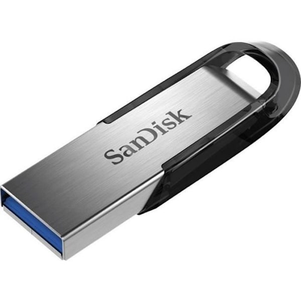 SANDISK Ultra Flair USB-avain - 64 Gb - 3.0 - harmaa musta, Hopea