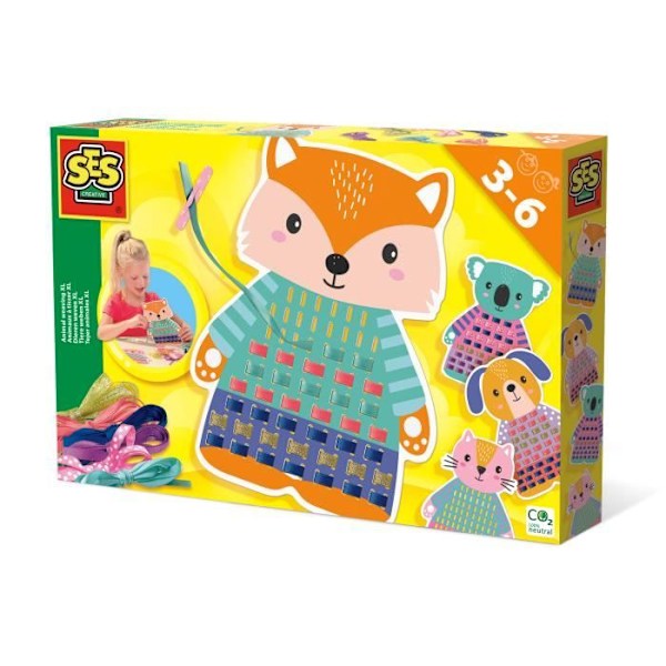 SES Creative Weaving Animals XL, Hantverkssats för barn, 3 år