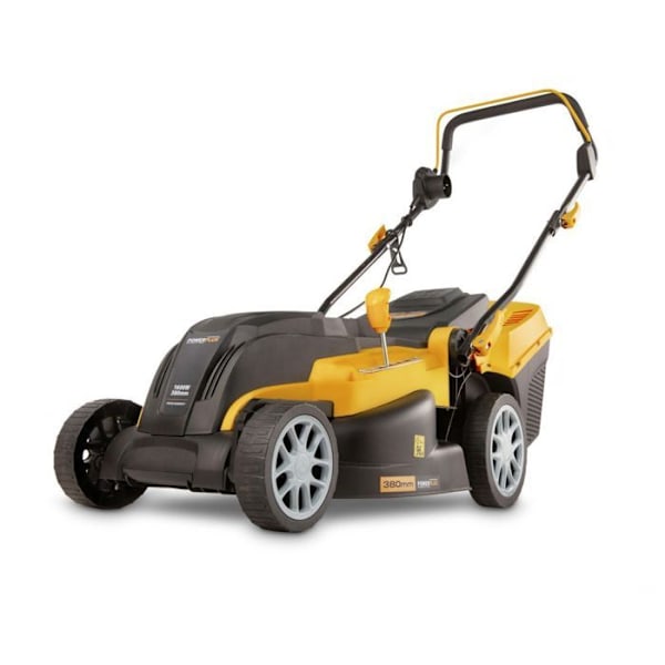 Elektrisk Plæneklipper POWERPLUS POWXG6251 - 1600 W, 380 mm Ø, Opsamling, Mulching og Bagudkast sort