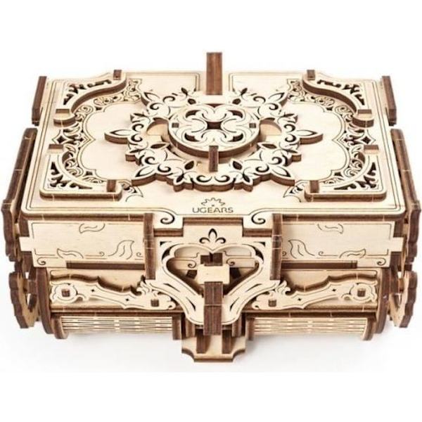 UGEARS antik æske - 3D mekanisk træpuslespil - 100-200 brikker - til babyer fra 14 år og opefter
