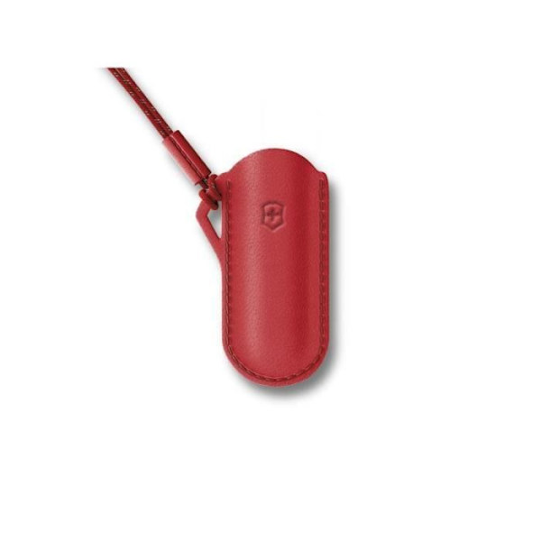 Victorinox “STYLE ICON” nahkatasku CLASSIC-kynäveitselle, 70 x 39 x 4 mm, punainen, johto.