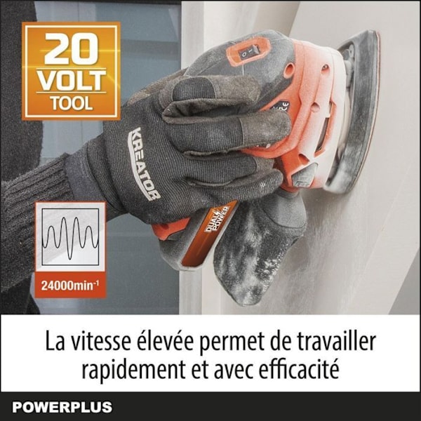 Trådløs multifunktionsslibemaskine 20V - DUAL POWER POWDP50200 - Orange