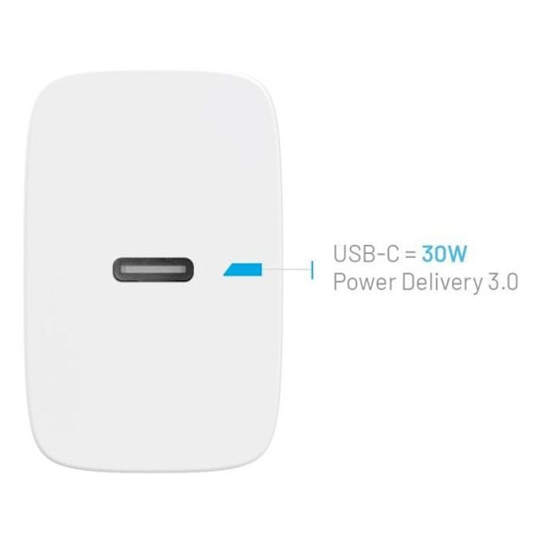 FIXE med USB-C output og PD 30W støtte hvid