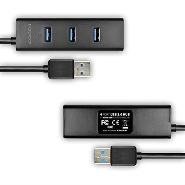 AXAGON HUE-S2BP USB3.0 4-porttinen latauskeskus virtalähteellä ja pikalataustoiminnolla. Kaapeli 1,2 m
