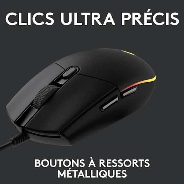 Gaming mus - Kablet - Logitech G - G203 - Lightsync - RGB - USB - Sort