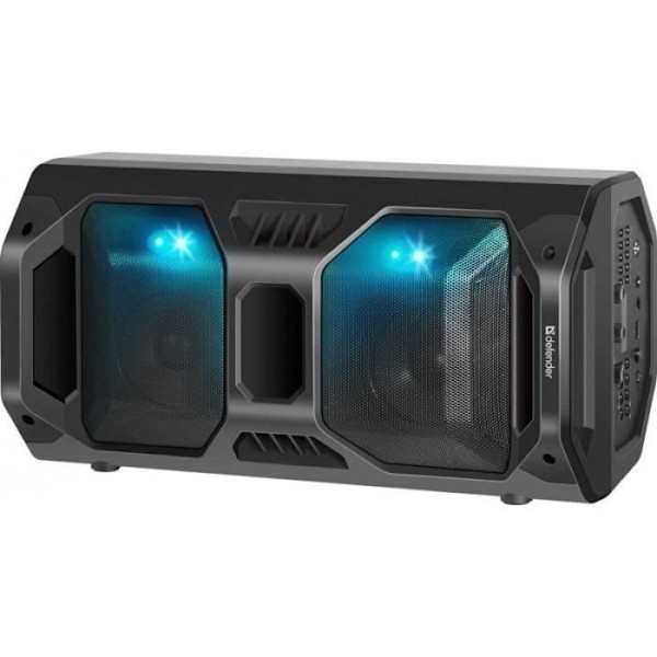 Defender Kanuva Bluetooth-kaiutin Rage 50 W - Valo/BT/FM/USB/LED/TWS - Kanuva - Radio - Liitäntä musta