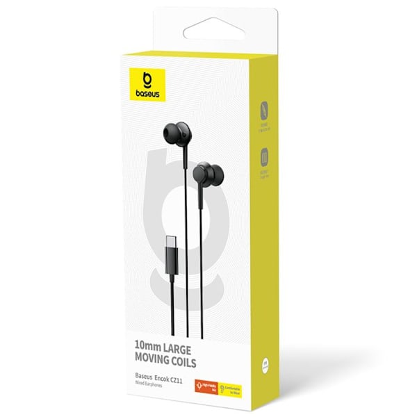 Encok CZ11 Hörlurar med kabel (A00164300113-Z1)Typ-C, In-ear - Baseus - Cluster Black