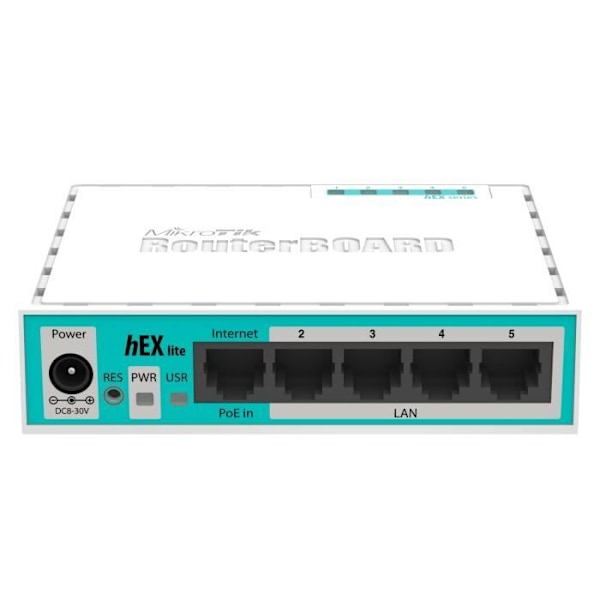 Mikrotik hEX lite Tilsluttet router Hvid