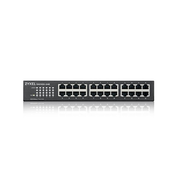 Switch - Zyxel - GS1100-24E - 24 porte Gigabit Ethernet - Ikke administreret - Stille Sort