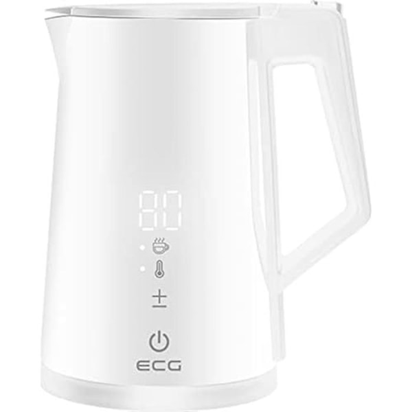 Vattenkokare - ECG - RK 1893 Digitouch - 1,7 L - Rostfritt stål - Vit Vit