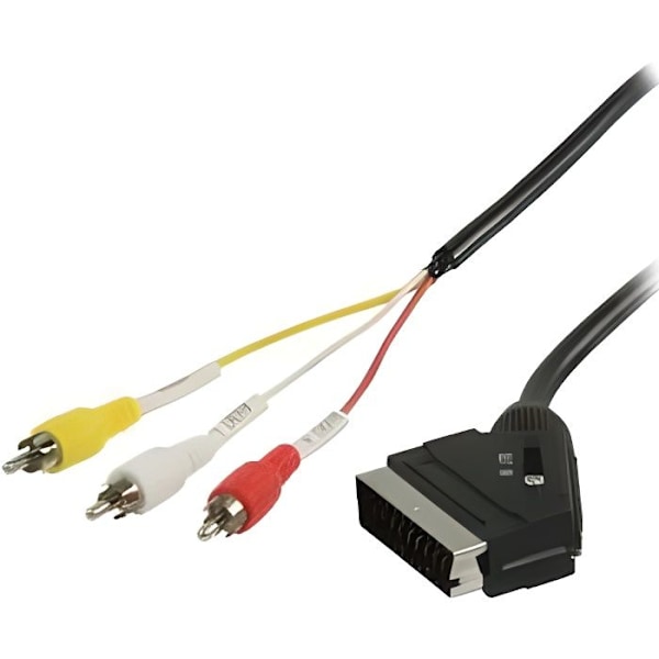 RCA Scart -kytkentäkaapeli - VALUE LINE - 2,00 m - Musta Svart
