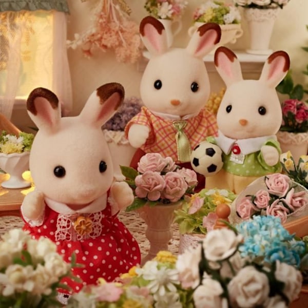 Chokoladekaninfamilie - SYLVANIAN FAMILIES - 5655 - Artikuleret og klædt - Fra 3 år Flerfarvet