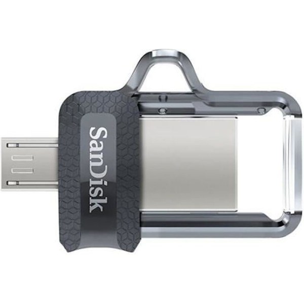 Sandisk OTG DUAL DRIVE M3 32GB USB-minne Svart, Silver, Transparent