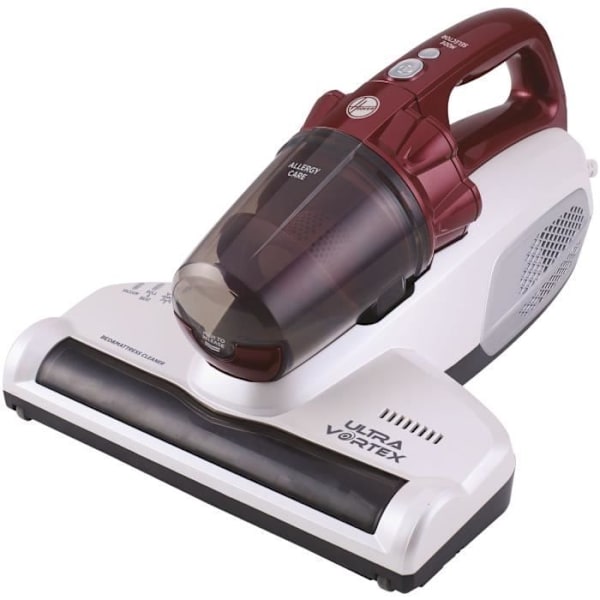 Aspirator til madrasser og tekstiler Ultra Vortex - HOOVER MBC500UV - 500 W - 0,3 L - Dyr Allergier - UV-C antibakteriel lampe Perlemorshvid og bordeaux