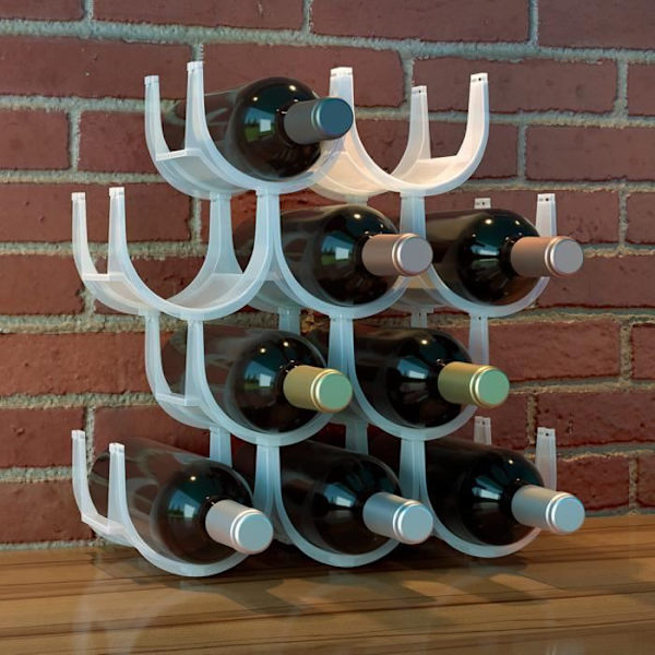 Balvi - Flaskeholder. Kapacitet på 10 flasker. 10 individuelle moduler tillader forskellige konfigurationer. Nem at samle...