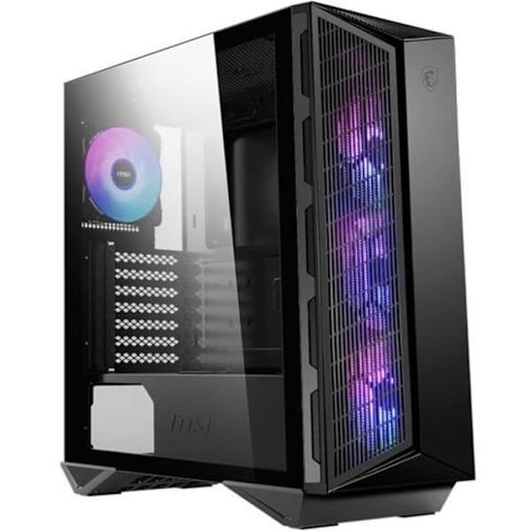 MSI MPG GUNGNIR 111R ATX / Micro-ATX / Mini-ATX PC-taske - Sort - 3 x 120 mm - hærdet glasvindue Sort