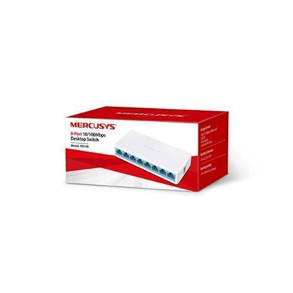 Mercusys MS108 Switch - Managed - 8 Fast Ethernet-portar - Auto-negotiation
