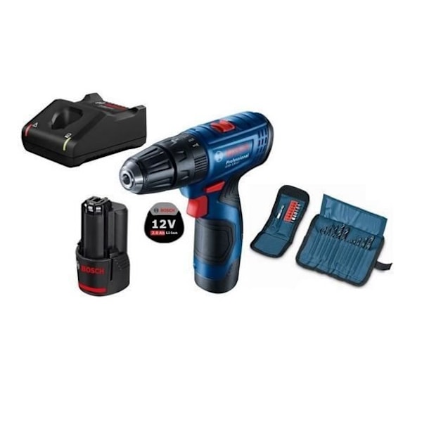 Bosch - Poranterä 12V 2x2,0 Ah Li-Ion 23 lisävarusteen sarjalla GSB120-LI - 06019G8102