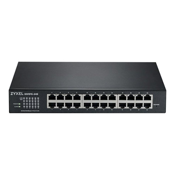Switch - ZYXEL - GS1915 - 24 portar - Hanterad - L2 - 10/100/1000Mbps Svart