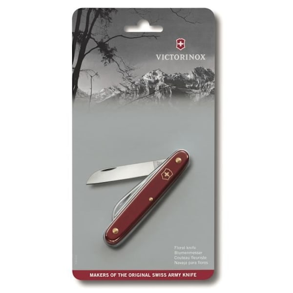 "Victorinox" havekniv på kort, 10 cm skaft, rød Röd