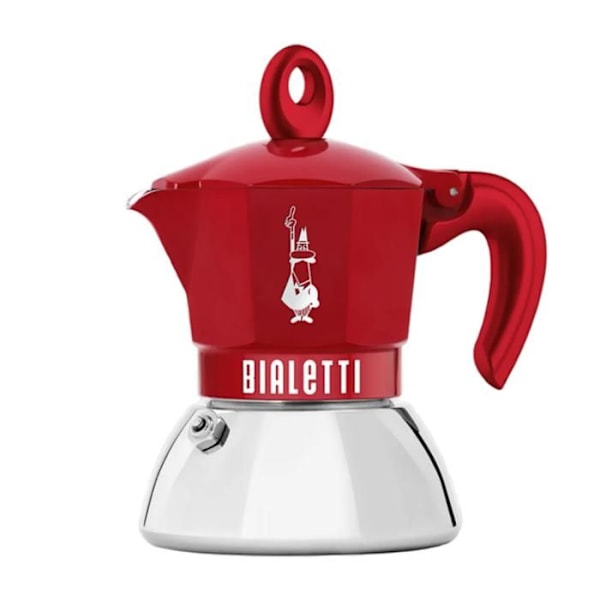 BIALETTI Moka Exclusive Induktio 4 kupillista punainen
