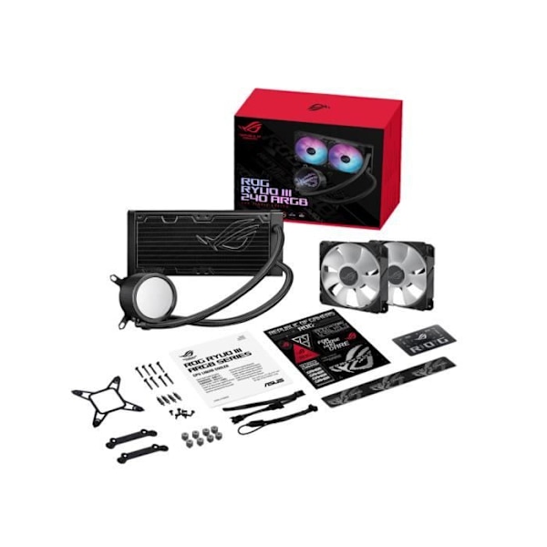 Nesteprosessorijäähdytin - Asus - ROG Ryuo III 240 ARGB - Valkoinen - Asetek 8. sukupolven pumppu - Anime Matrix LED -näyttö