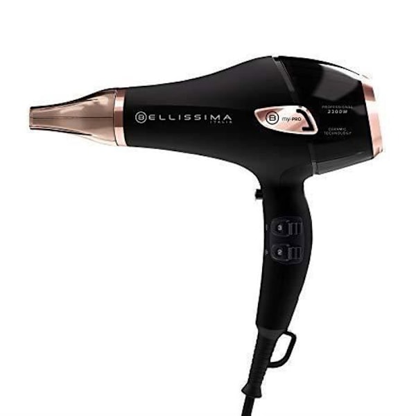 Bellissima CERAMIC P5 3800 GOLD & BLACK hårtork Svart, Rose Gold