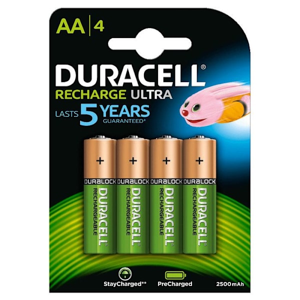 Läpipainopakkaus 4 NiMH HR6 AA 2500 mAh ladattavaa akkua