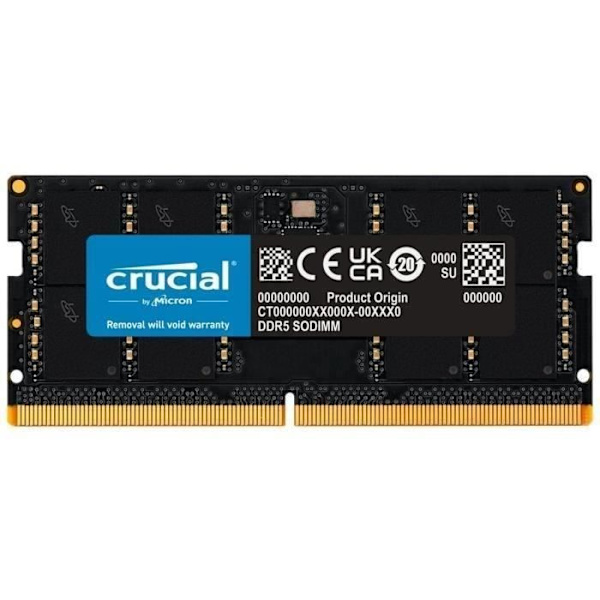 RAM-hukommelse - CRUCIAL - DDR5-4800 SODIMM - 32 GB (CT32G48C40S5)
