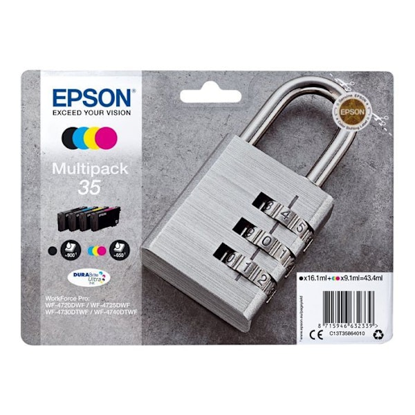 EPSON Original 35 Multipack mustepatruuna - 4 kpl pakkaus - musta, keltainen, syaani, magenta
