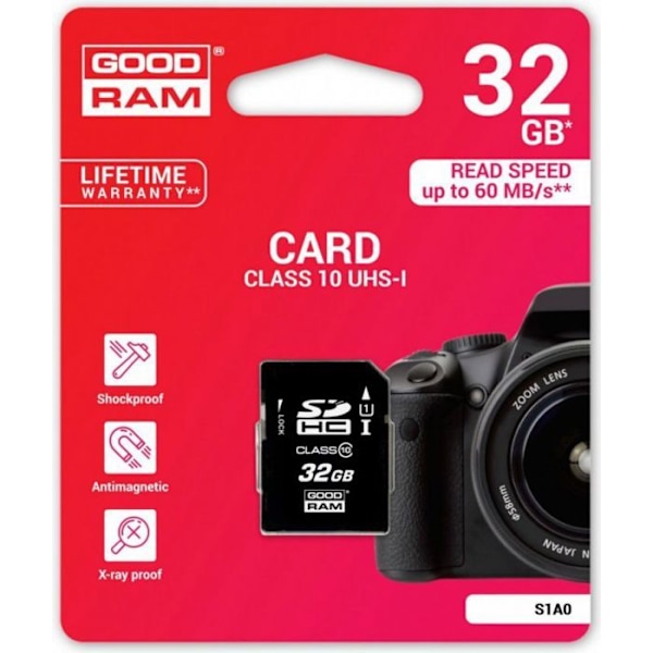 Kort hukommelse - Goodram flash hukommelse - S1A0-0320R11 - S1A0 SDHC kort 32 Go Klasse 10 UHS-I ()