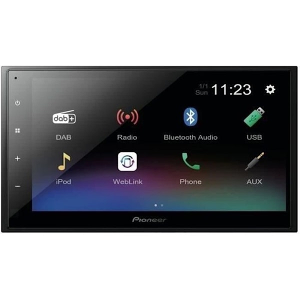 Bilradio - PIONEER - DMH-A340DABDAB - USB - 2 DIN - 6,8" kapacitiv skærm af typen "FLAT" - Bluetooth - DAB+