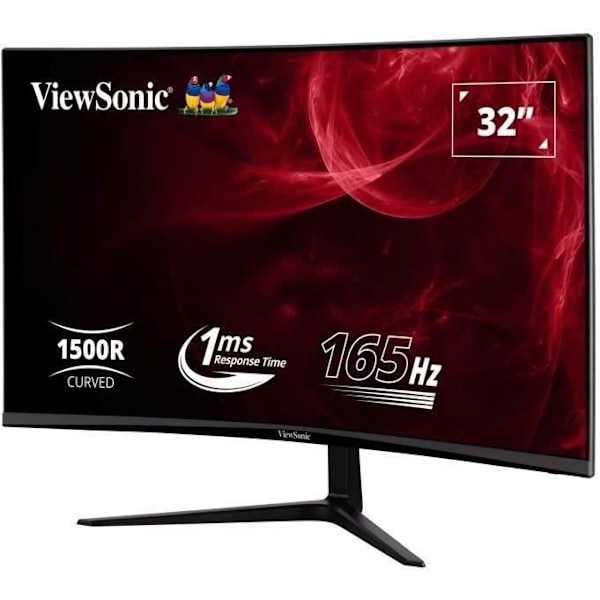 Gamer Curved PC Skærm - VIEWSONIC VX3218 - PC - MHD - 32" FHD - VA Panel - 1 ms - 180Hz - DisplayPort - AMD FreeSync
