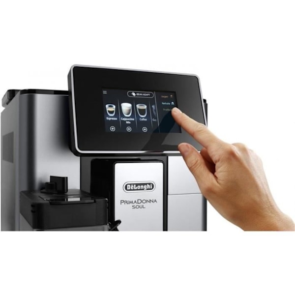 Kaffemaskine - DeLonghi - PrimaDonna ECAM610.55.SB - 2,2 L - 15 bar - LatteCrema grå